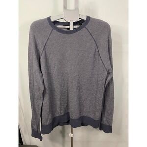 VINCE Men's XL/TG Blue Textured Knit Raglan Crewneck Sweater Wool‎ Blend